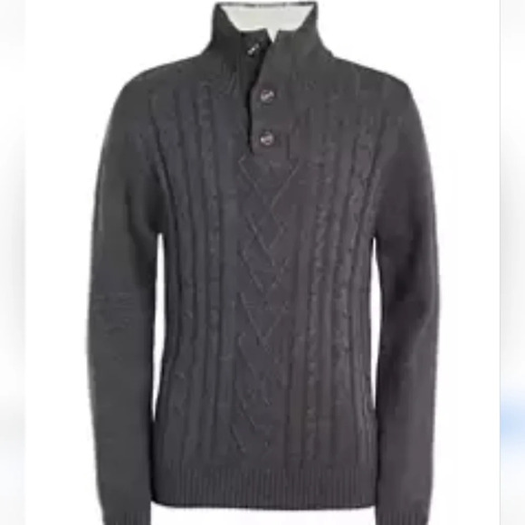 NWT Teen Boys Cable Knit Sherpa Sweater - Picture 1 of 12